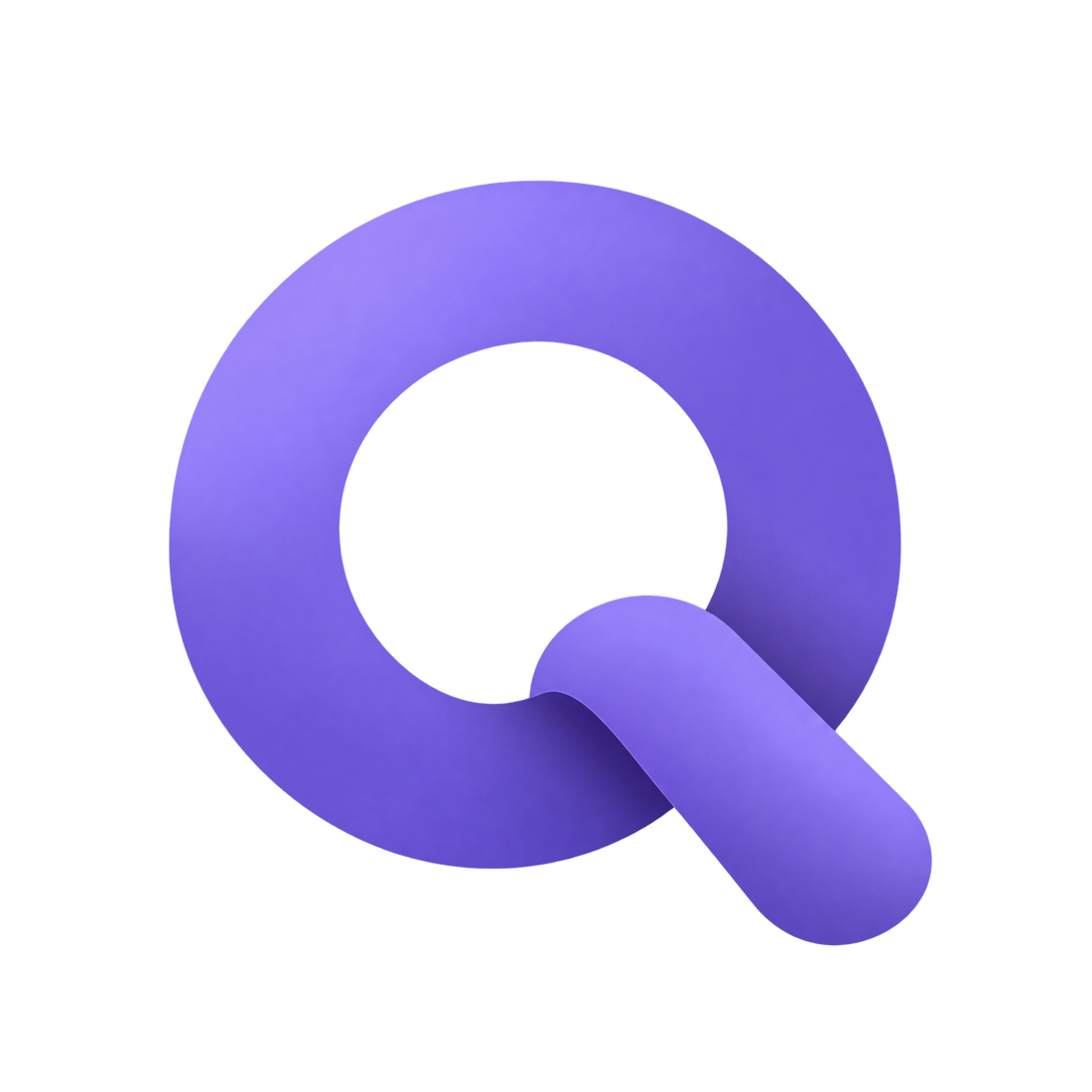 Conceptual purple folded Q brand mark, not an AeroQ product